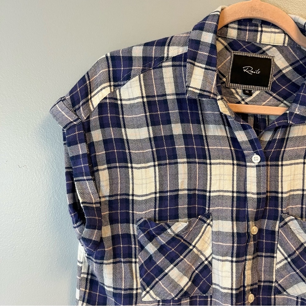 Rails Button Up Britt Short Sleeve Plaid Shirt In… - image 5
